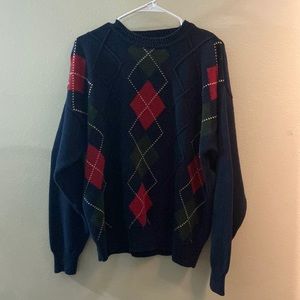Argyle long sleeve sweater